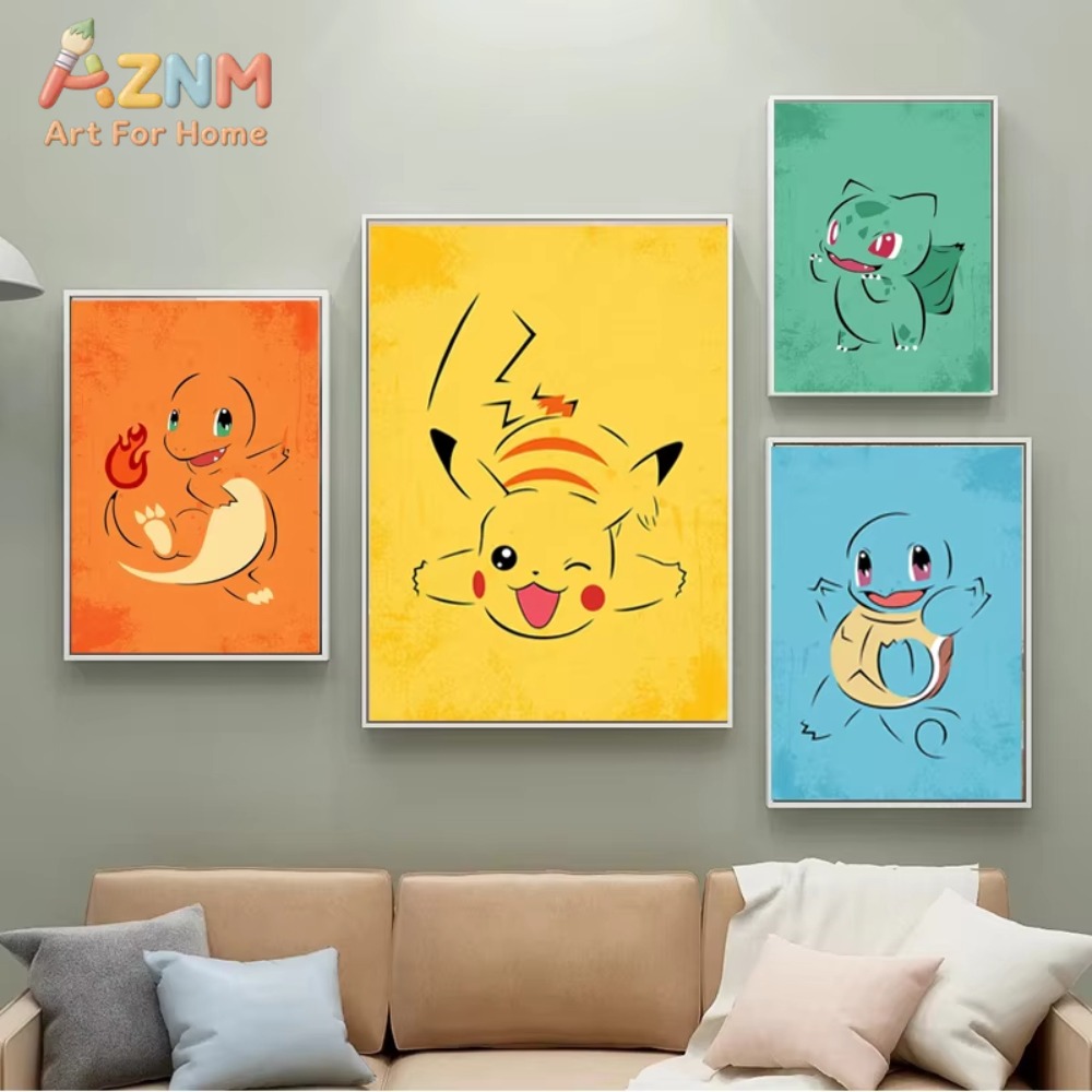 Resin Art For Kids - 1/4 szt. Plakat Pokemon Anime Pikachu