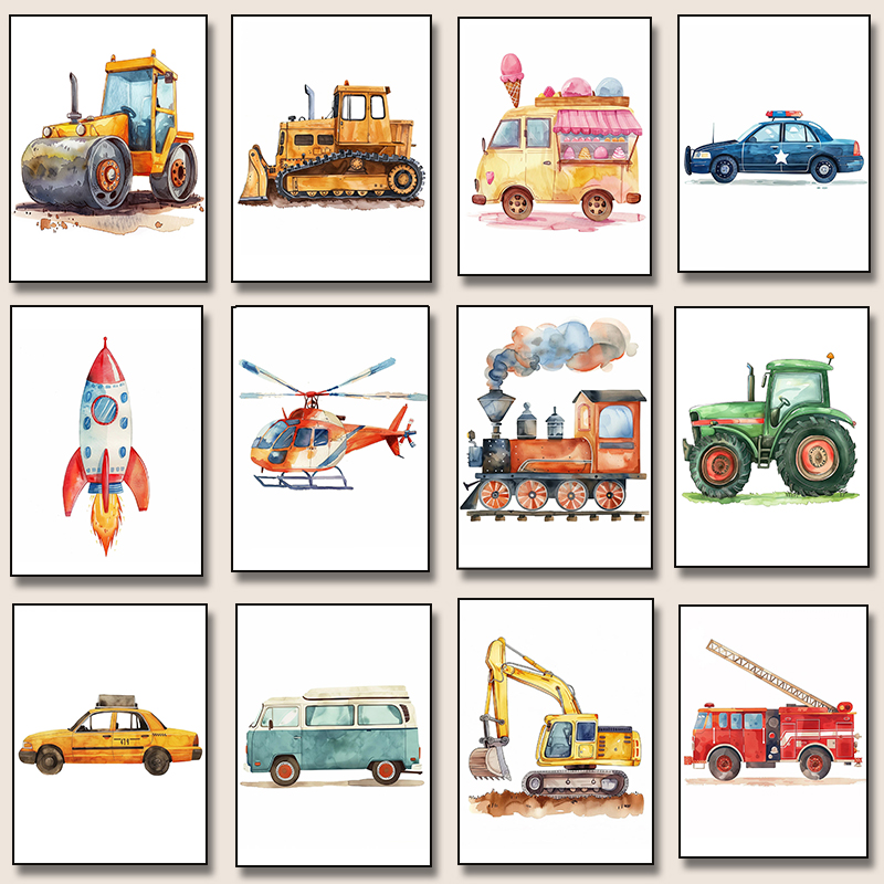 Resin Art For Kids - Helikopter Wóz Strażacki Traktor Samolot Rakieta