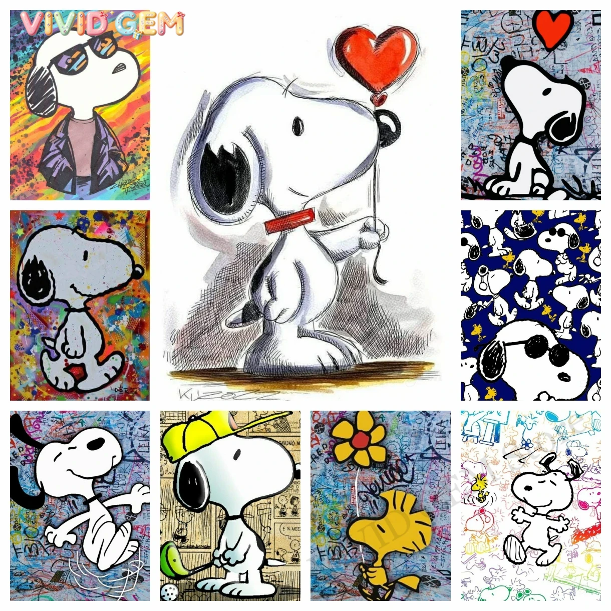 Resin Art For Kids - VIVID GEM Kawaii Graffiti Snoopy Kreskówki