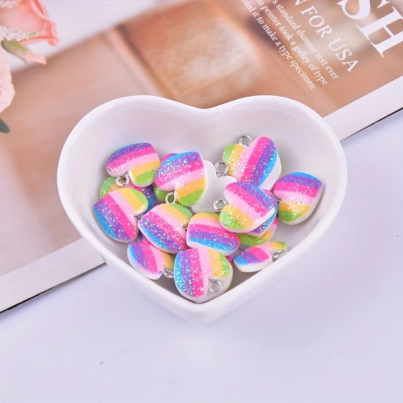 10 szt. Kolorowe zawieszki z ż – Resin Art Heart recenzja i cena