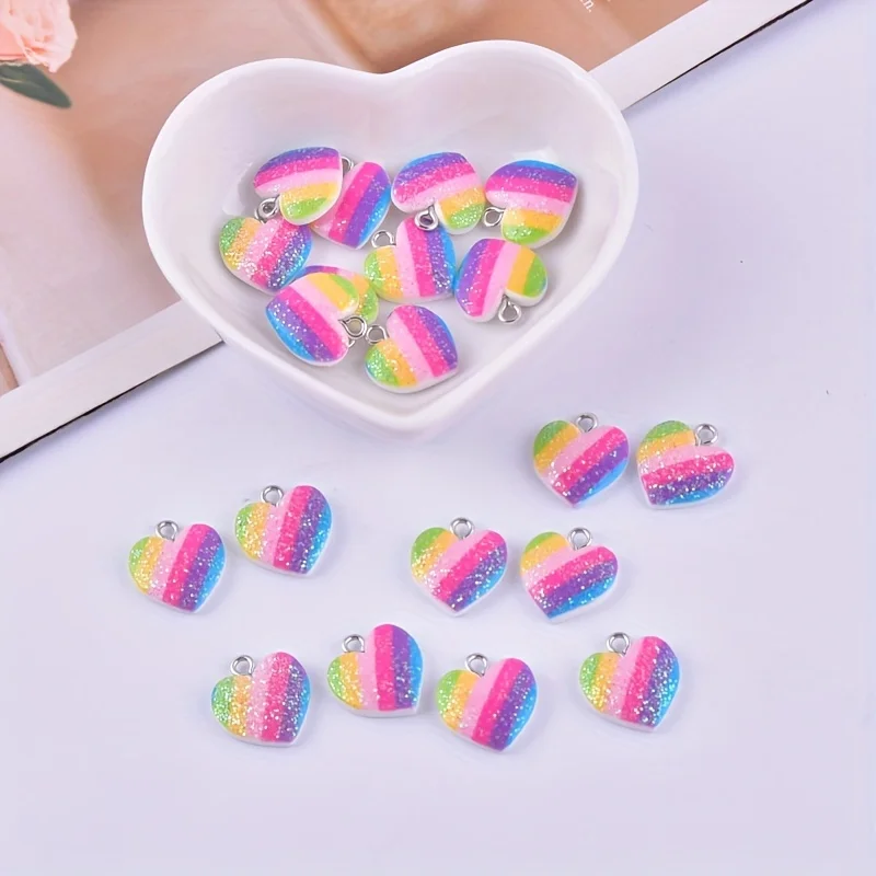 10 szt. Kolorowe zawieszki z ż – Resin Art Heart recenzja i cena